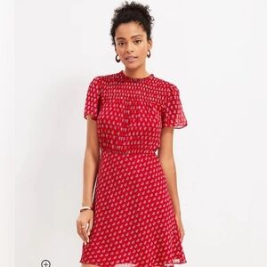 LOFT Red Paisley dress size 10